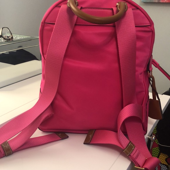 Perry Nylon Zip Backpack Pink 🎒 - Picture 3 of 8